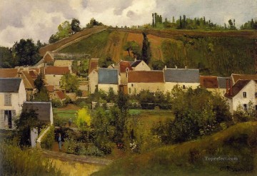  pontoise Canvas - view of l hermitage jallais hills pontoise Camille Pissarro